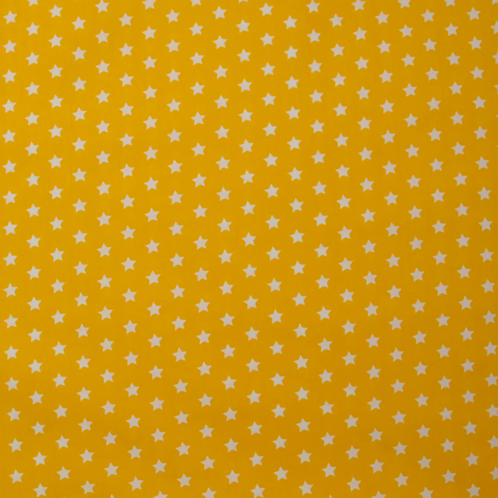 Coton imprimé étoile 1cm jaune