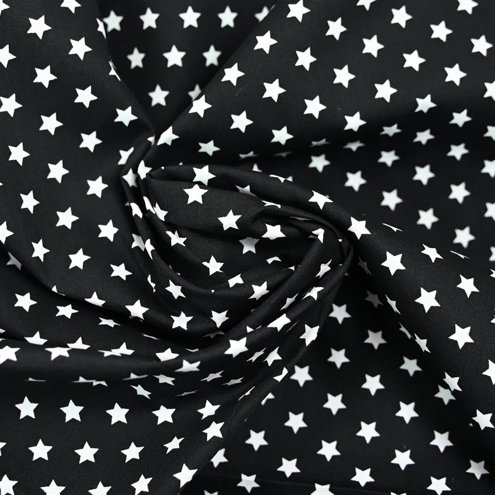 Coton imprimé étoile 1cm noir - Image 2