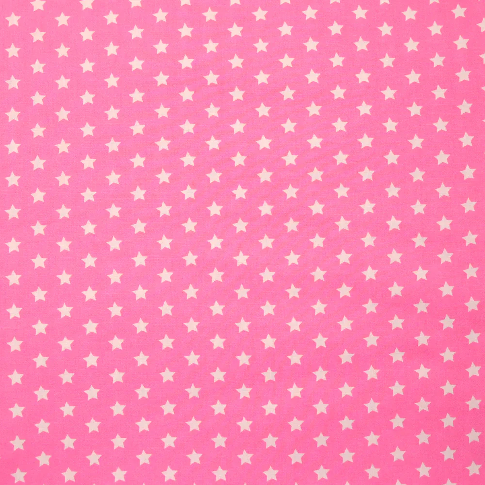 Coton imprimé étoile 1cm rose