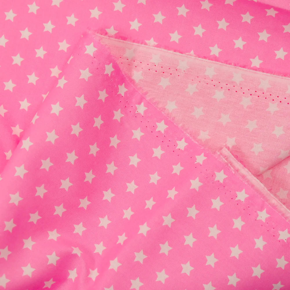 Coton imprimé étoile 1cm rose - Image 4