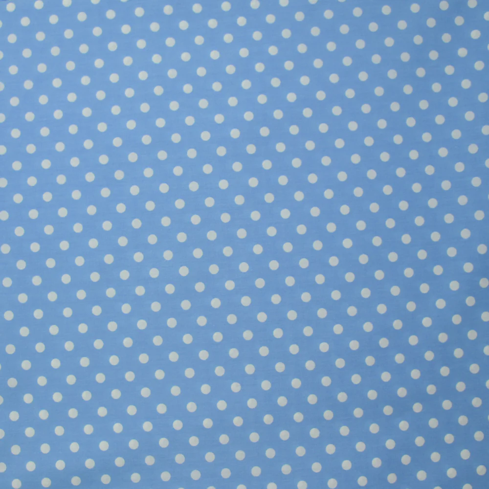 Coton imprimé pois 6mm bleu céruléen