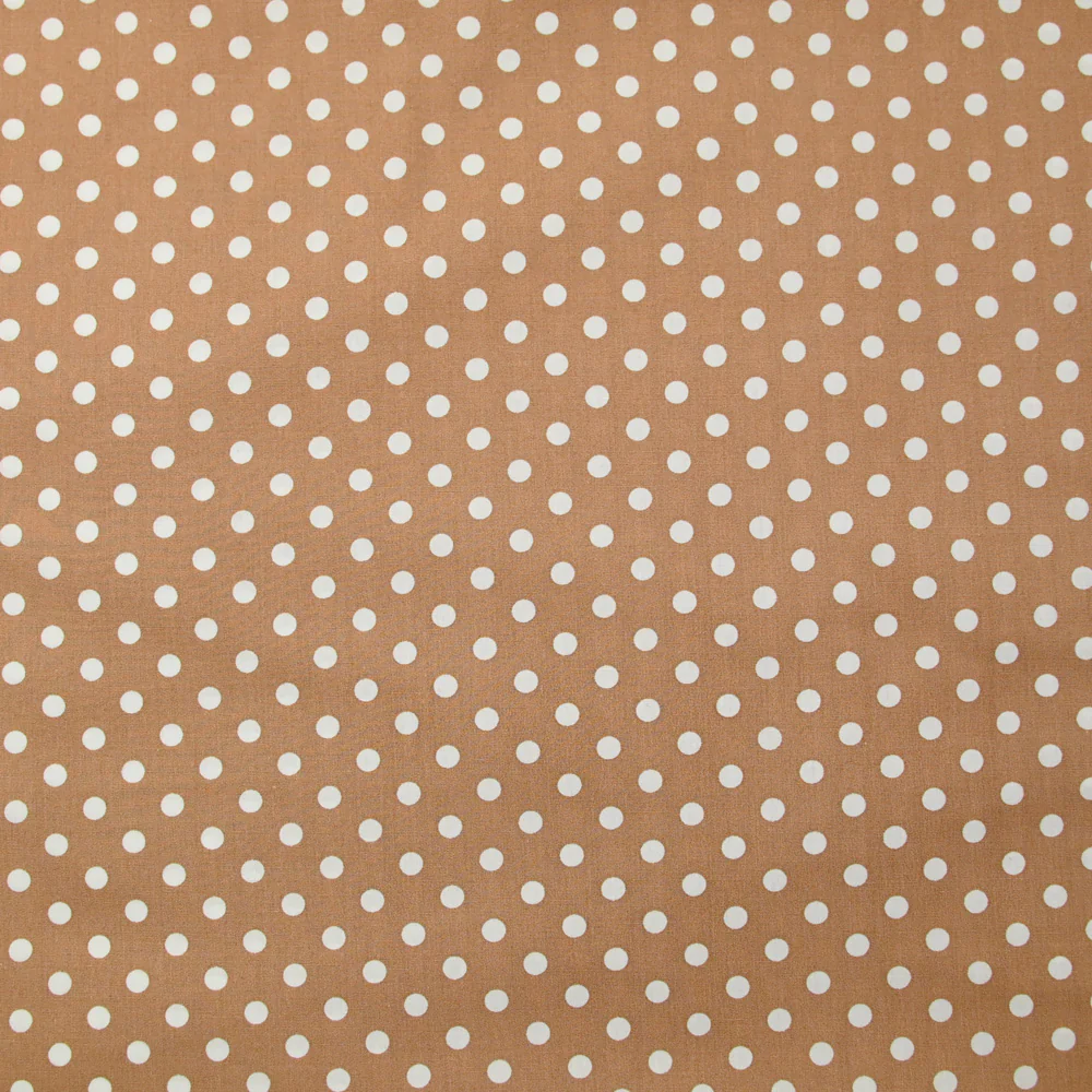 Coton imprimé pois 6mm café
