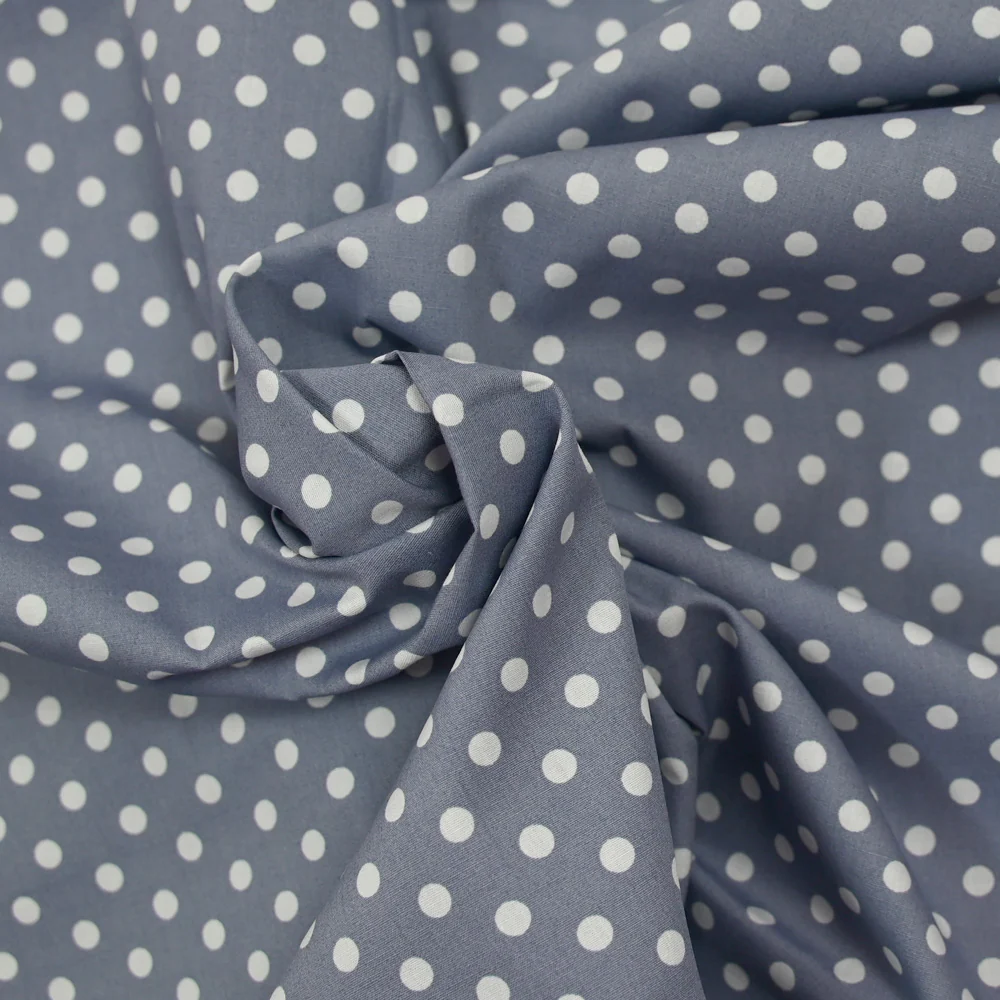 Coton imprimé pois 6mm gris - Image 2
