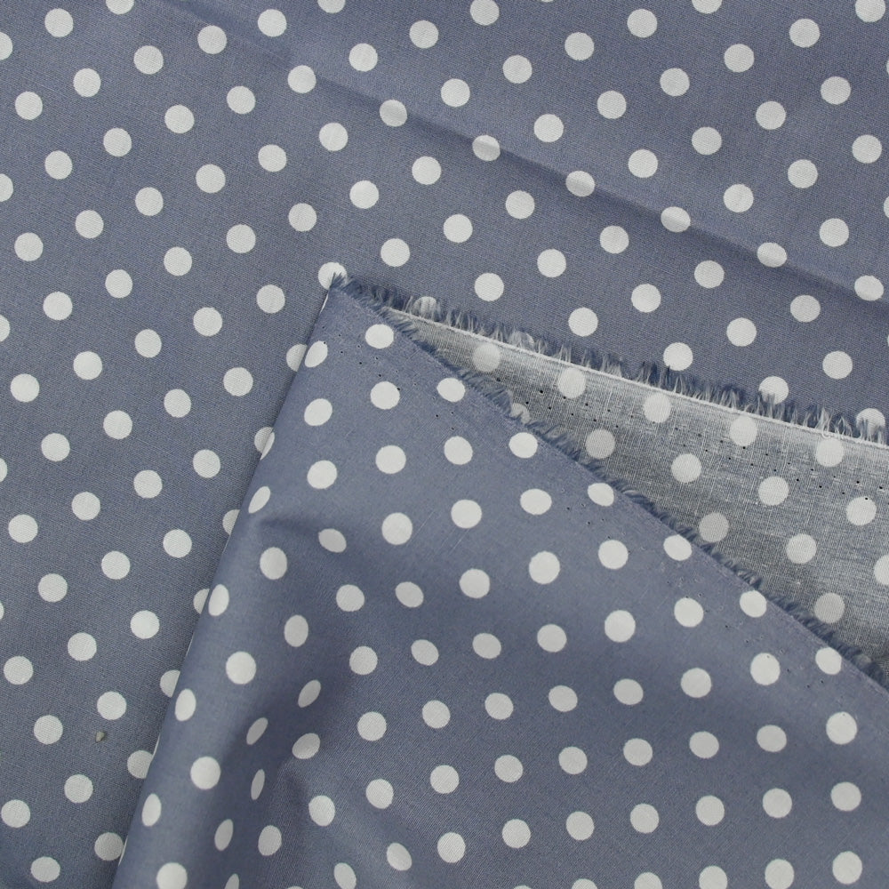 Coton imprimé pois 6mm gris - Image 4