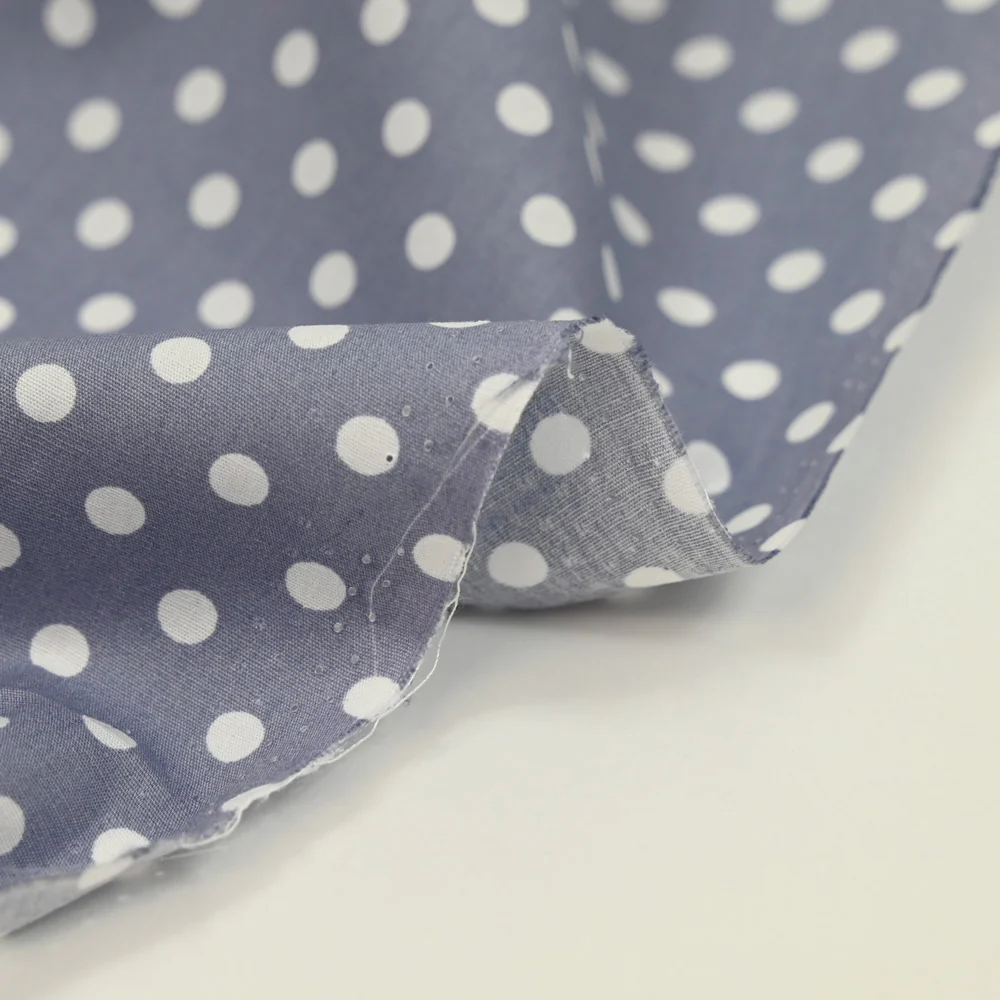 Coton imprimé pois 6mm gris - Image 5