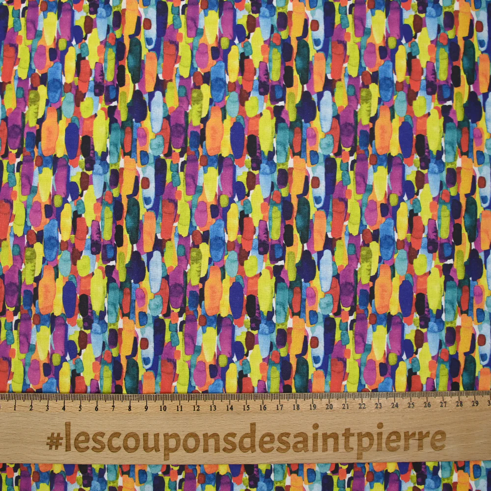 Coton imprimé taches multicolore - Image 3