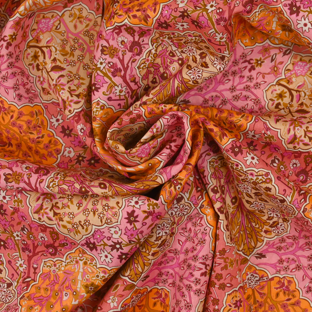 Coton liberty ® Aspley Tile orange et blush au mètre - Image 6