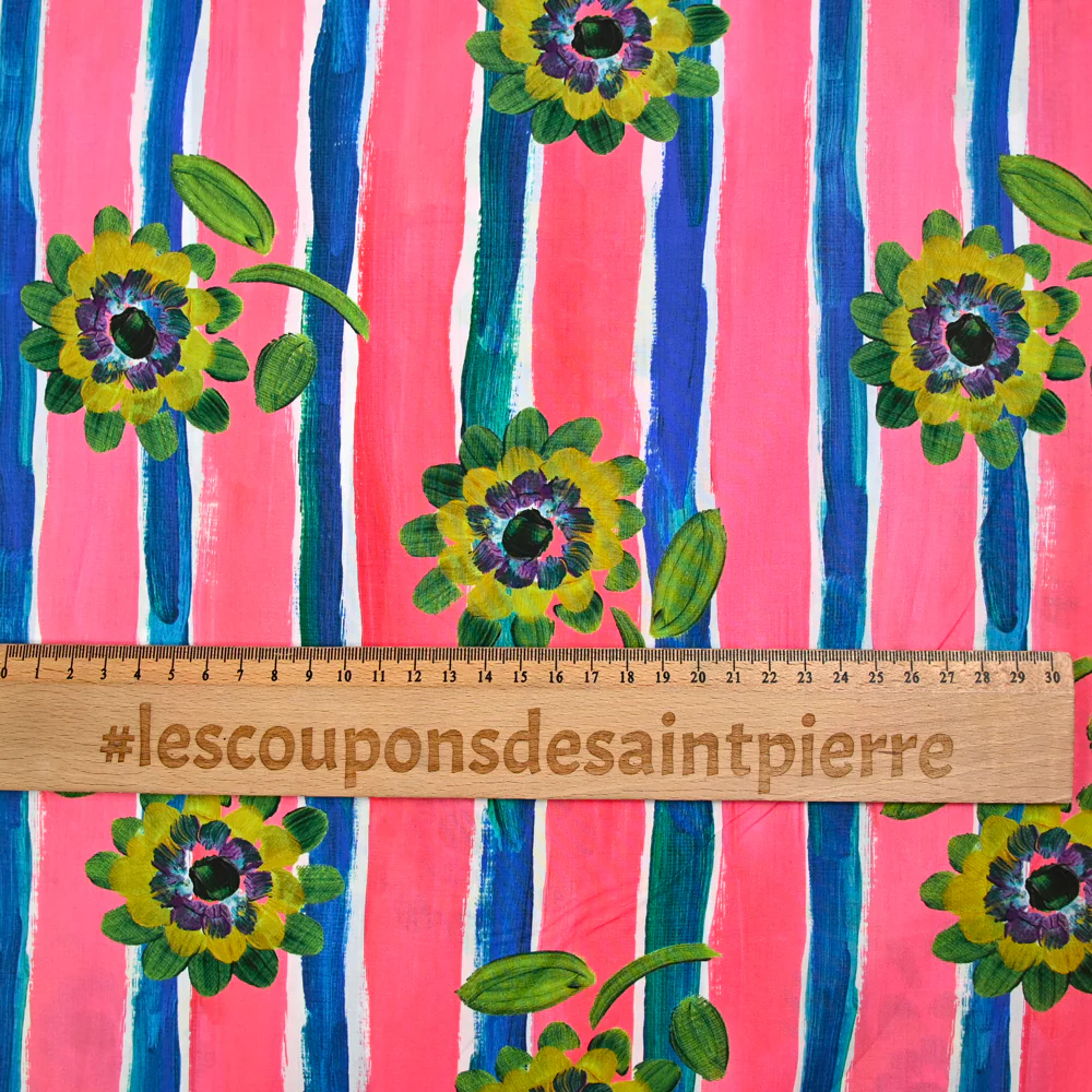 Coton liberty ® Beau rose au mètre - Image 6