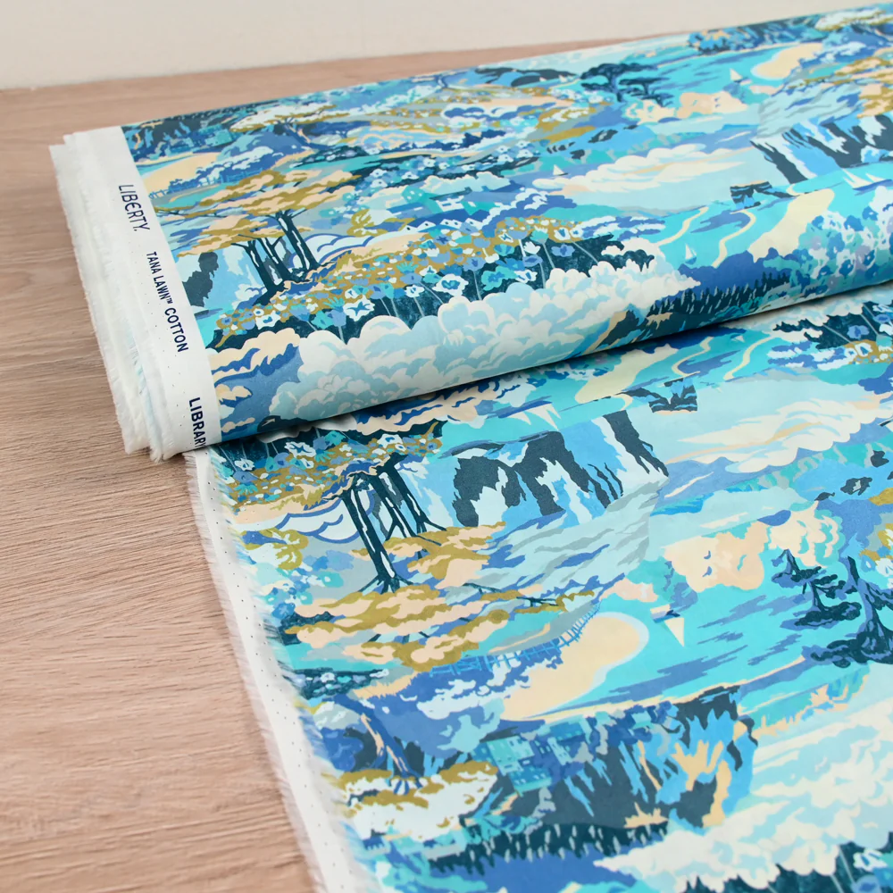 Coton liberty ® Coastal Landscape bleu au mètre - Image 2