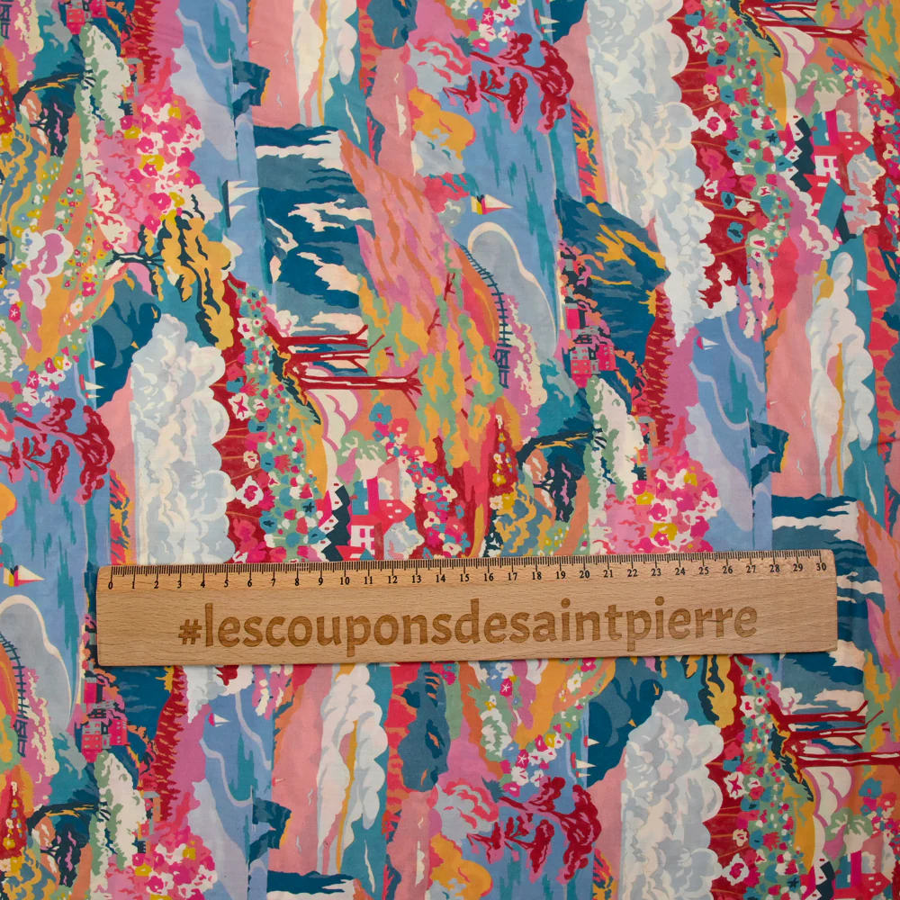 Coton liberty ® Coastal Landscape rose au mètre - Image 4