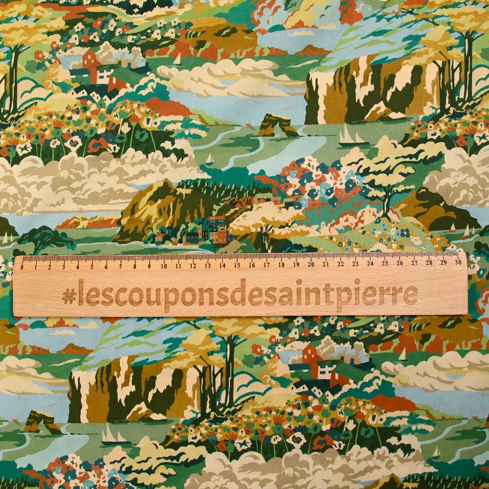 Coton liberty ® Coastal Landscape vert au mètre - Image 3