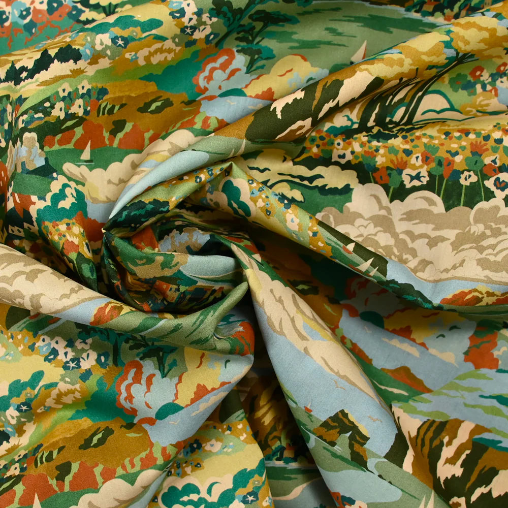 Coton liberty ® Coastal Landscape vert au mètre - Image 4