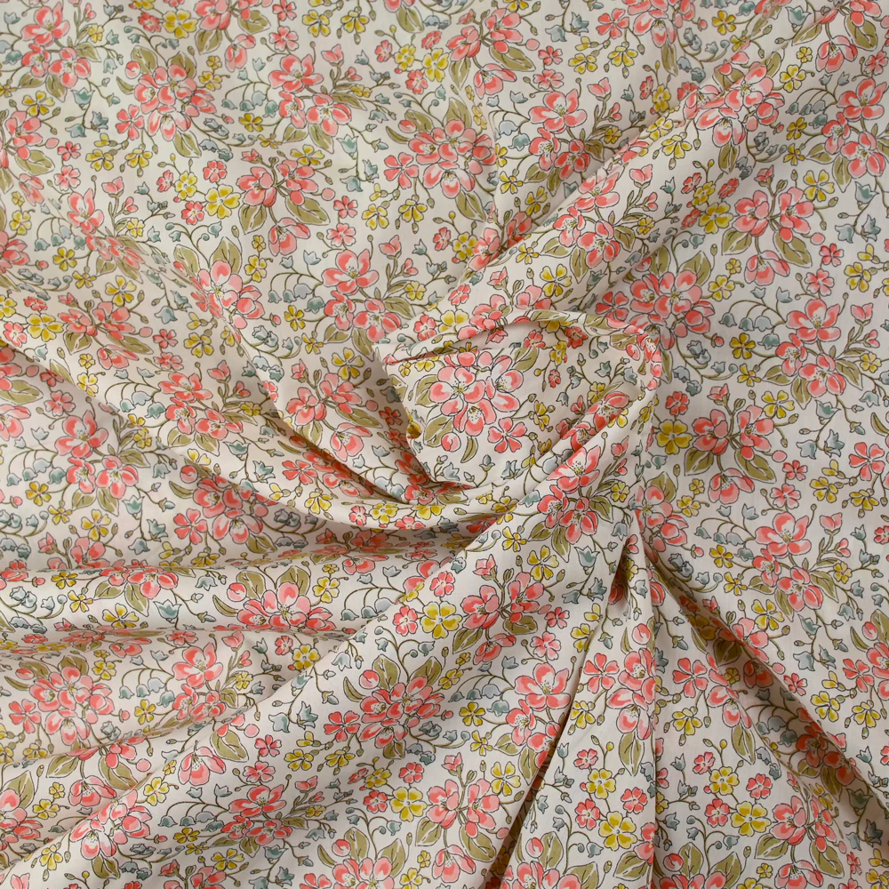 Coton liberty ® Daisy Annabel corail au mètre - Image 3