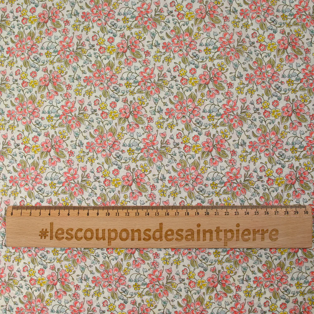 Coton liberty ® Daisy Annabel corail au mètre - Image 4