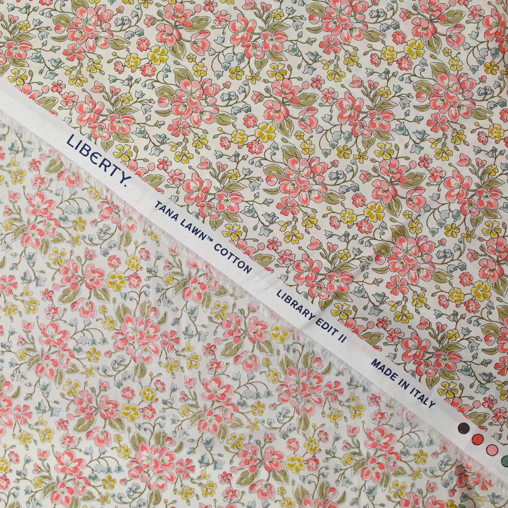 Coton liberty ® Daisy Annabel corail au mètre - Image 5