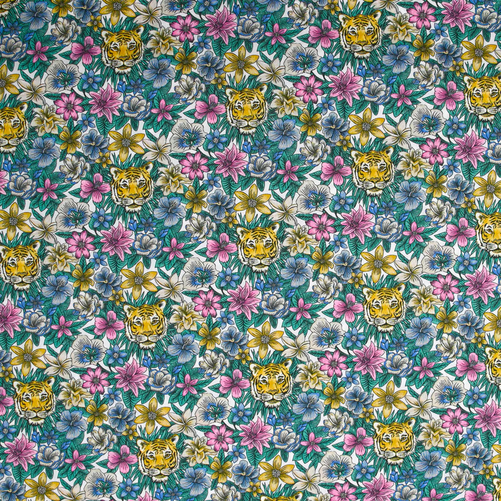 Coton liberty ® Scotty’s Tiger rose au mètre