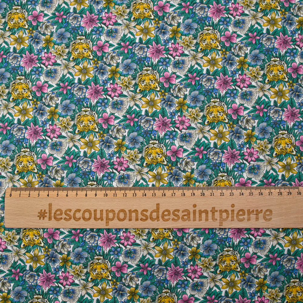 Coton liberty ® Scotty’s Tiger rose au mètre - Image 4