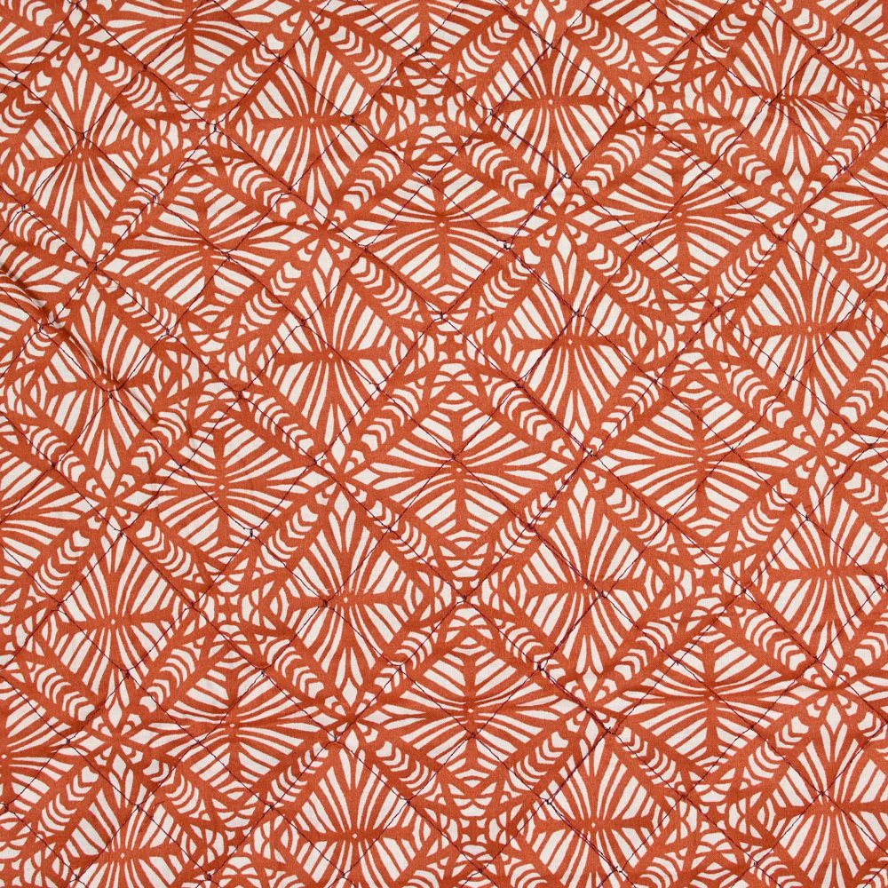 Coton matelassé double face Amayra camel et grenat au mètre - Image 6