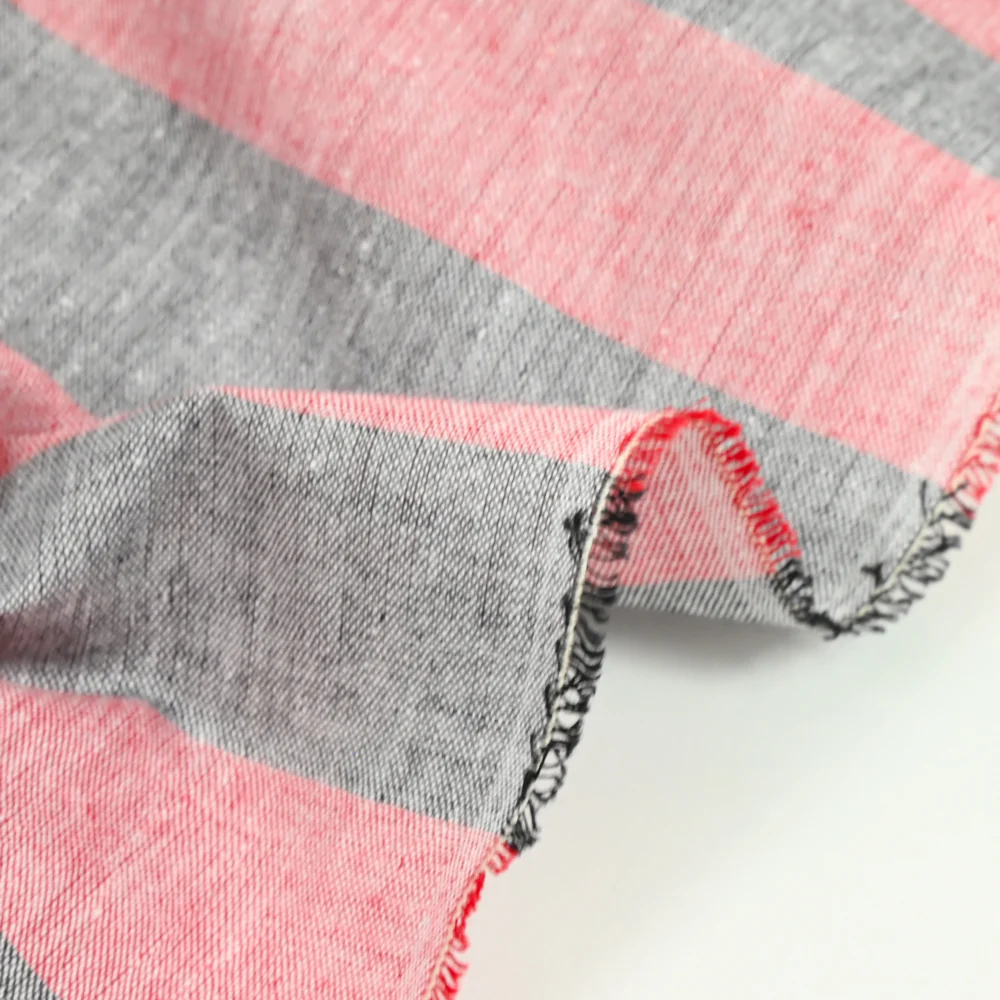 Coton rayé noir et rouge - Image 5