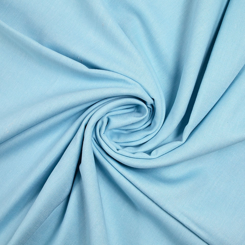 Coton tissé teint bleu ciel - Image 2