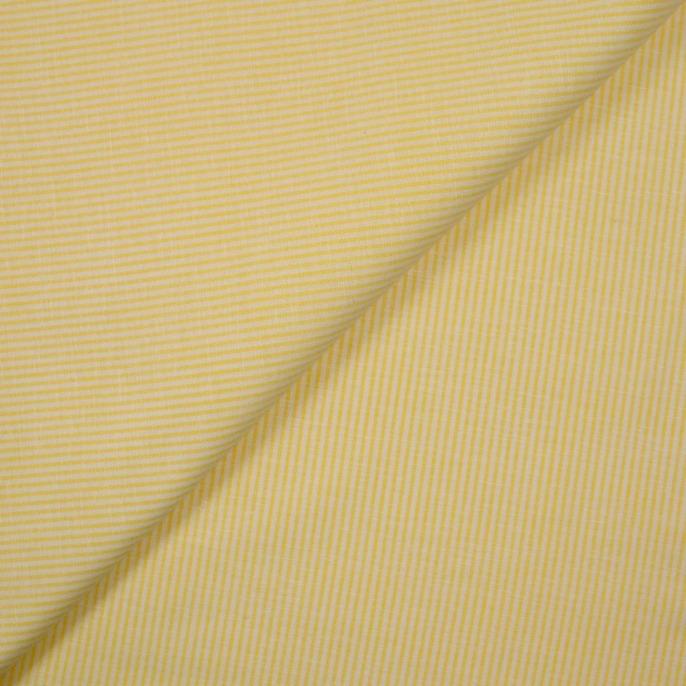 Coton tissé-teint rayé 2mm jaune