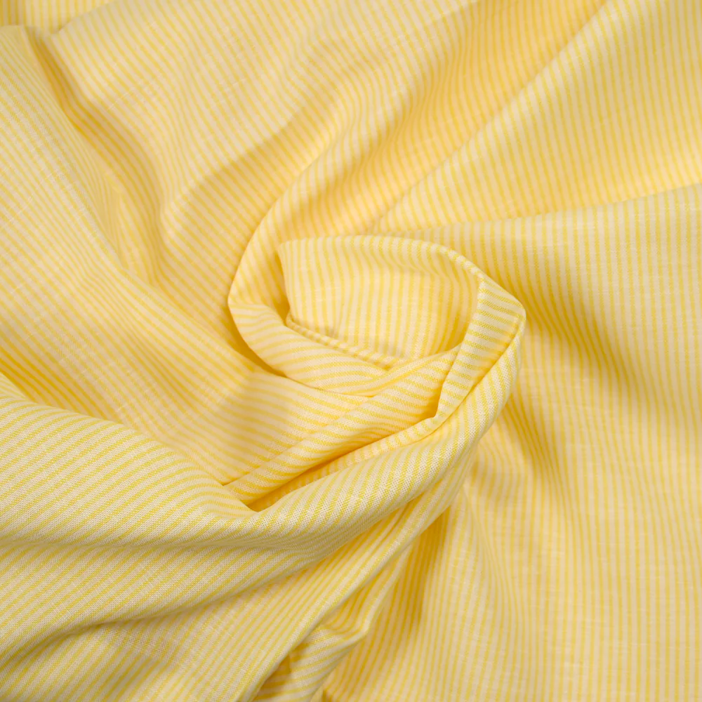 Coton tissé-teint rayé 2mm jaune - Image 2