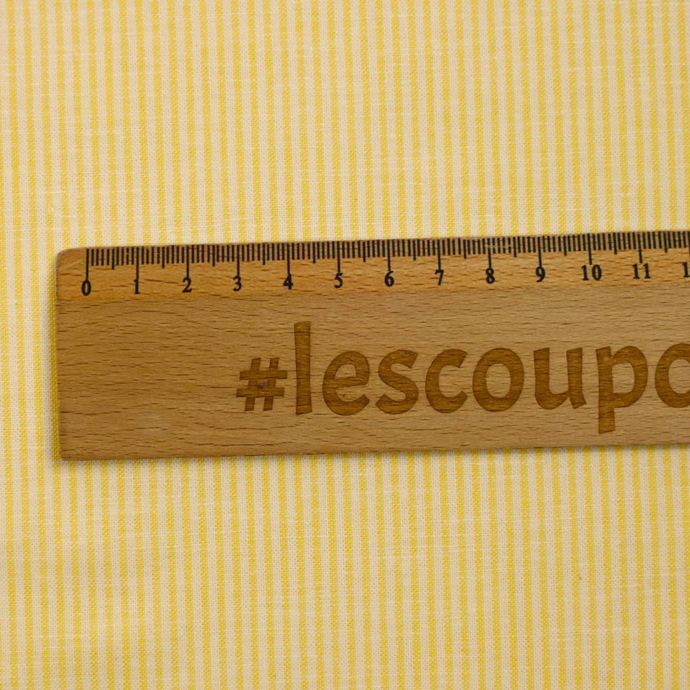 Coton tissé-teint rayé 2mm jaune - Image 3
