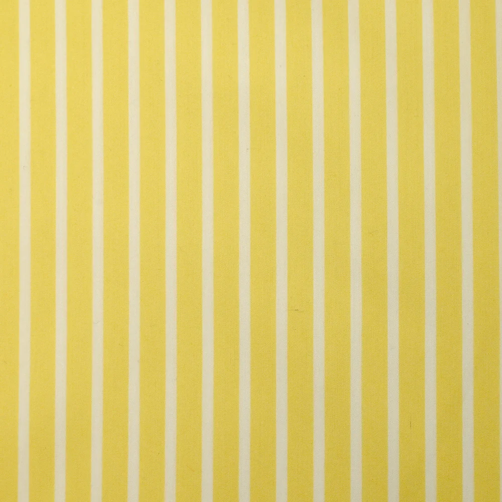 Coton tissé-teint Rudy rayé 3 mm blanc fond jaune beurre - Image 4