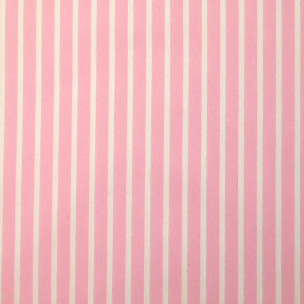 Coton tissé-teint Rudy rayé 3 mm blanc fond rose layette - Image 4