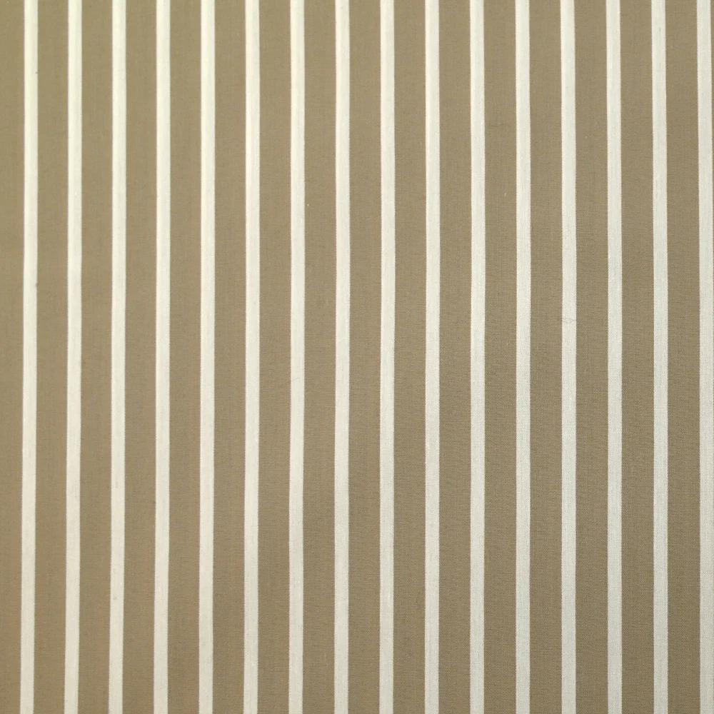 Coton tissé-teint Rudy rayé 3 mm blanc fond taupe - Image 4