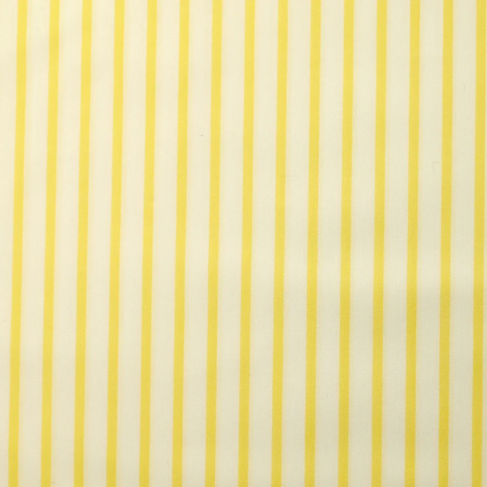 Coton tissé-teint Rudy rayé 3 mm jaune beurre fond blanc - Image 4