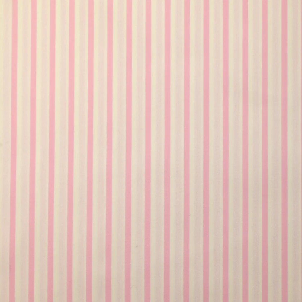 Coton tissé-teint Rudy rayé 3 mm rose layette fond blanc - Image 4