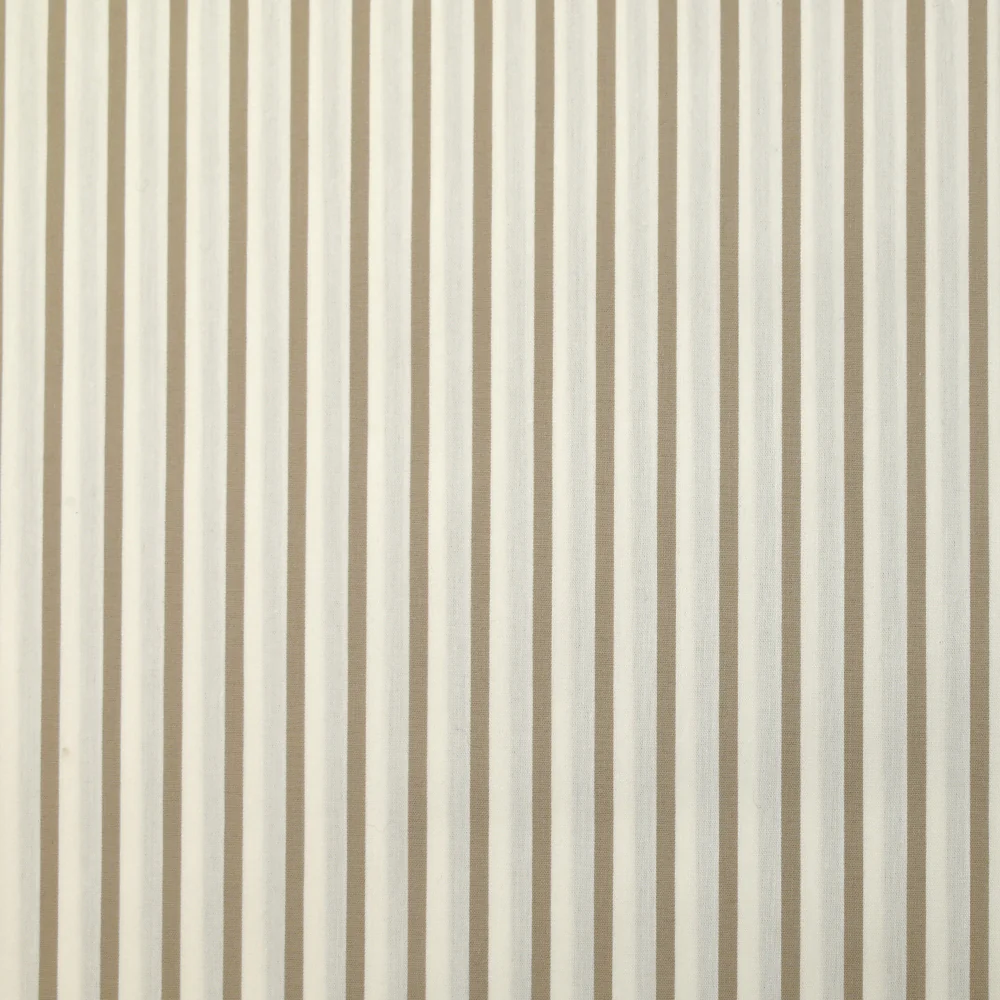 Coton tissé-teint Rudy rayé 3 mm taupe fond blanc - Image 4