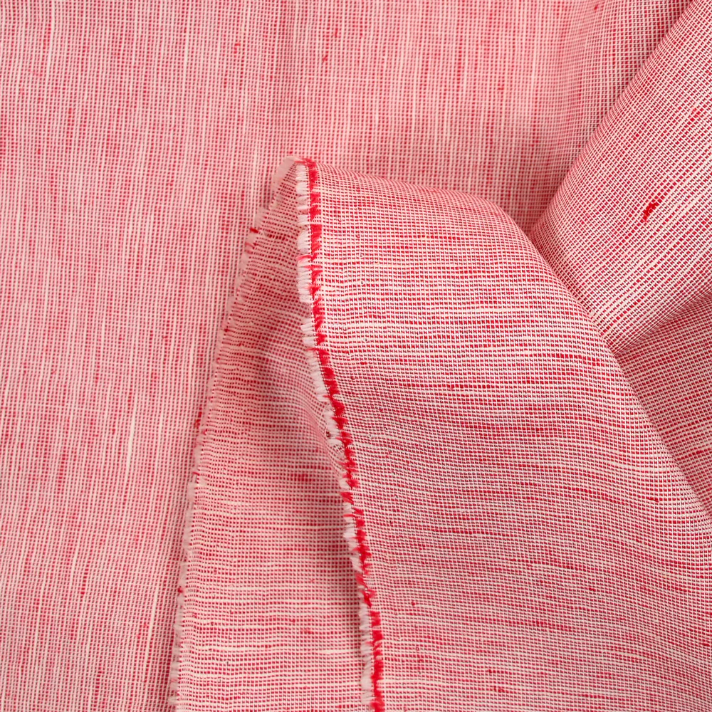 Coton uni rouge chiné - Image 3
