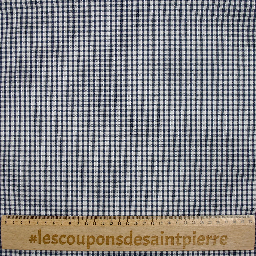 Coton Vichy 3mm bleu marine - Image 3
