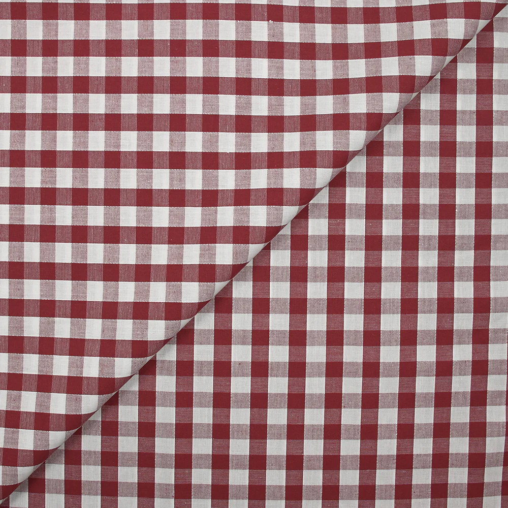 Coton Vichy 9mm bordeaux