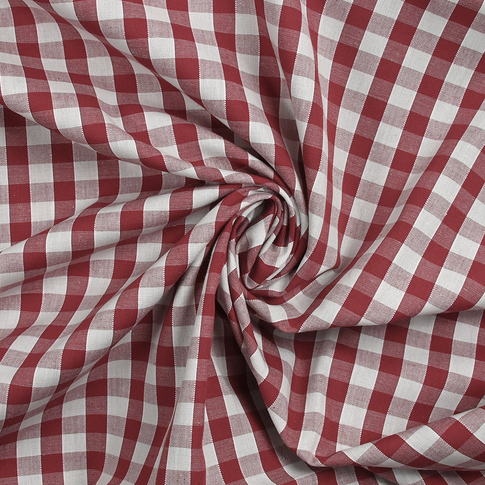 Coton Vichy 9mm bordeaux - Image 2