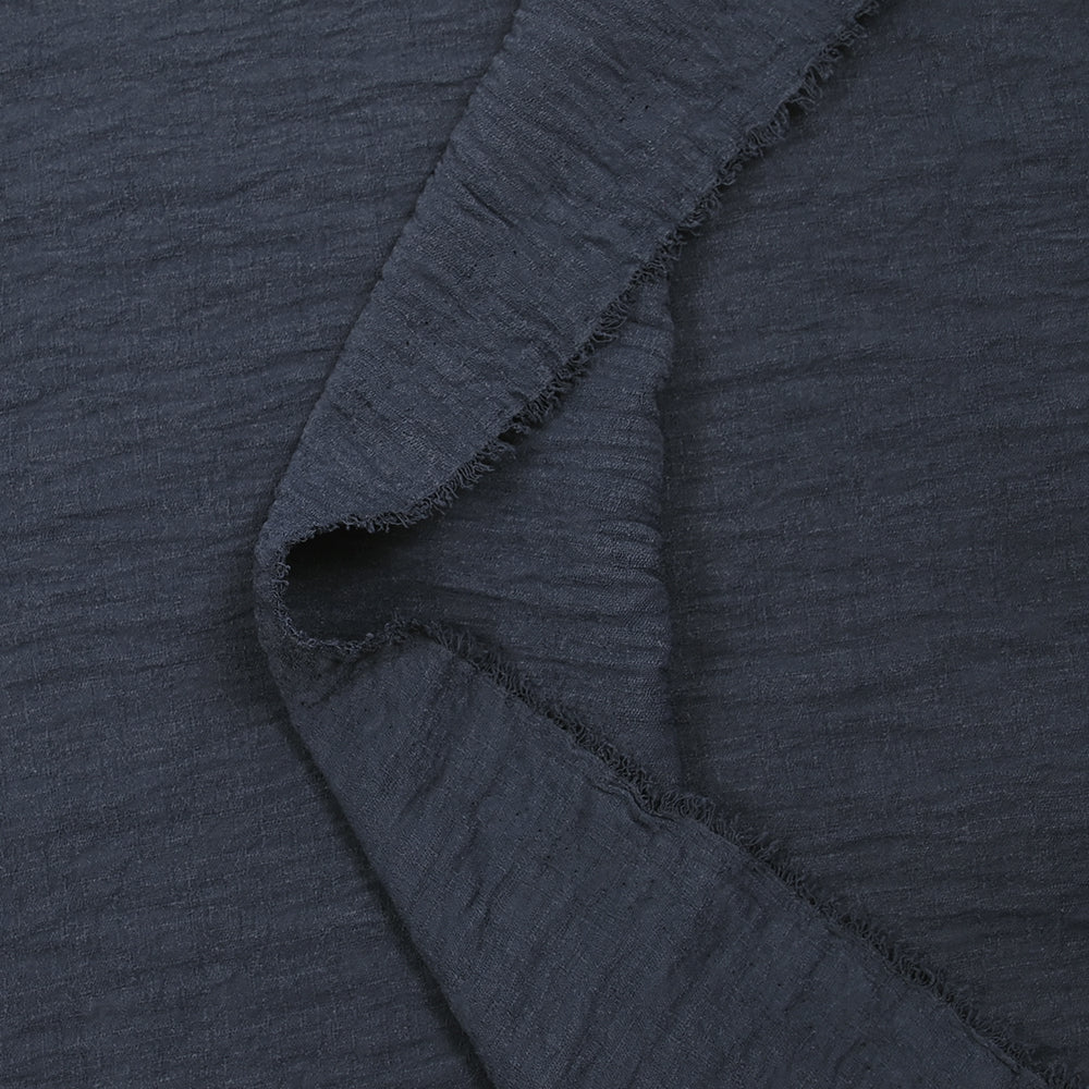 CrĂȘpe de polyester froissĂ© stretch marine - Image 3