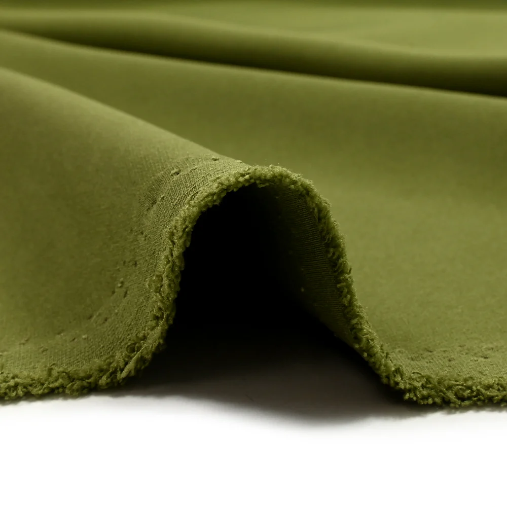 CrĂȘpe de polyester lourd Madeleine kaki - Image 5