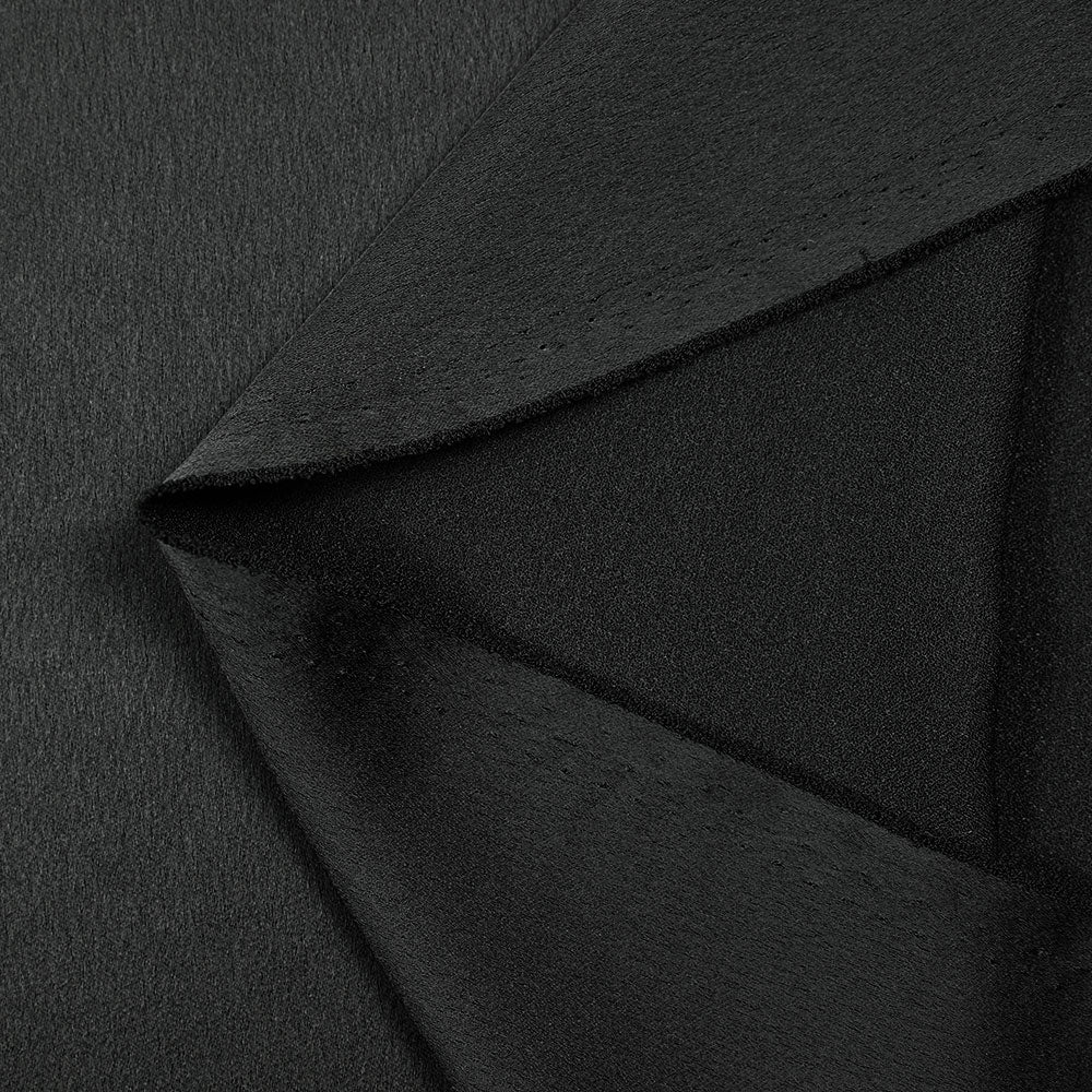Crêpe de polyester satiné noir carbone - Image 3