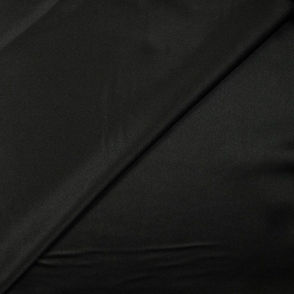 Crêpe de polyester satiné noir corbeau