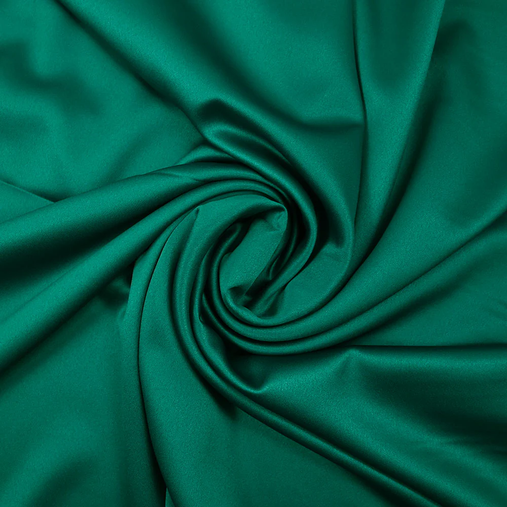 Crêpe de polyester satiné vert émeraude - Image 2