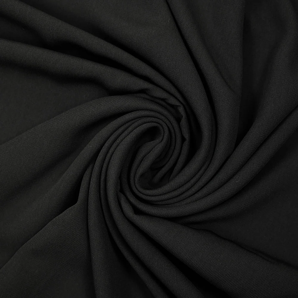 Crêpe georgette polyester noir - Image 2