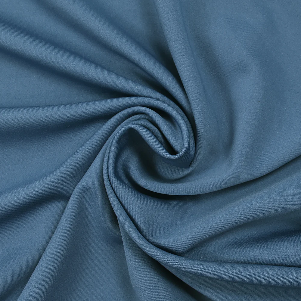 CrĂŞpe jersey de polyester bleu barbeau - Image 2