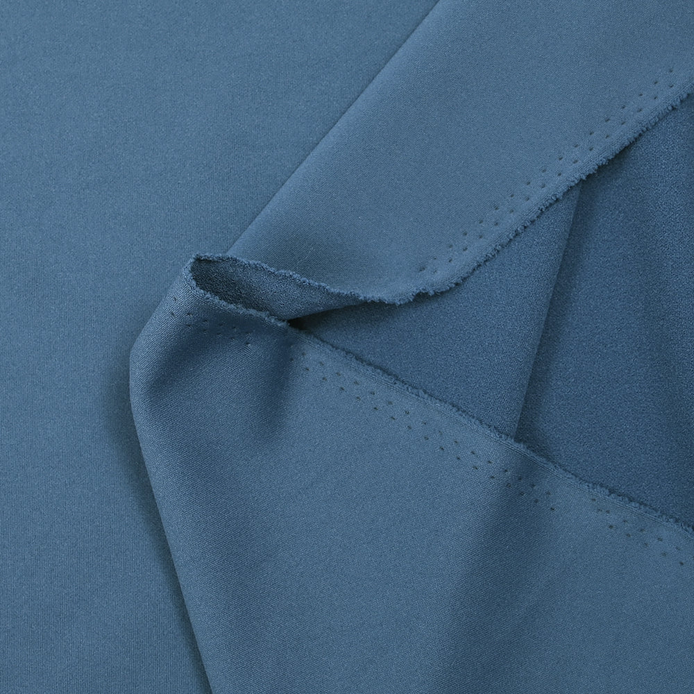 CrĂŞpe jersey de polyester bleu barbeau - Image 4