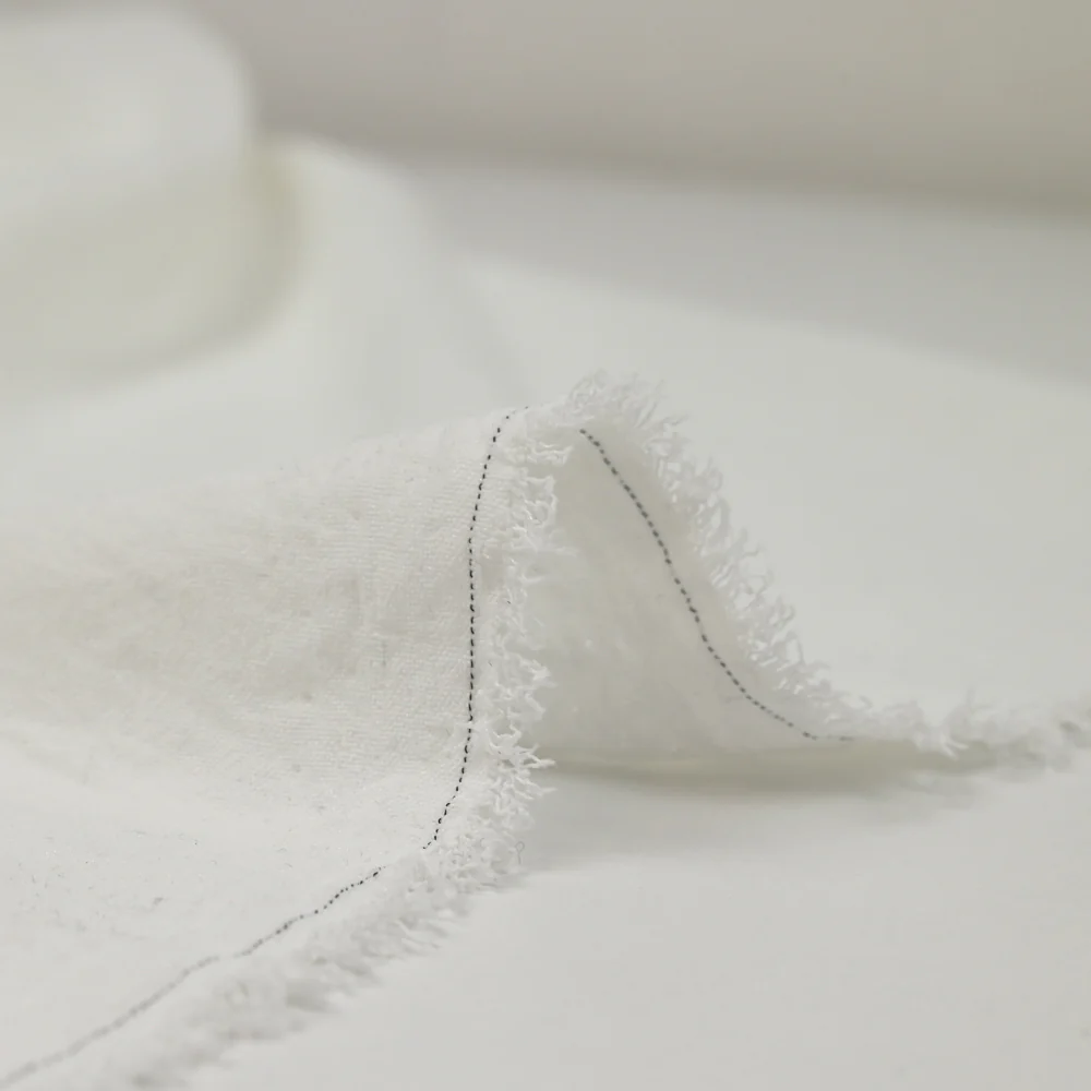 Crêpe polyester blanc cassé - Image 3