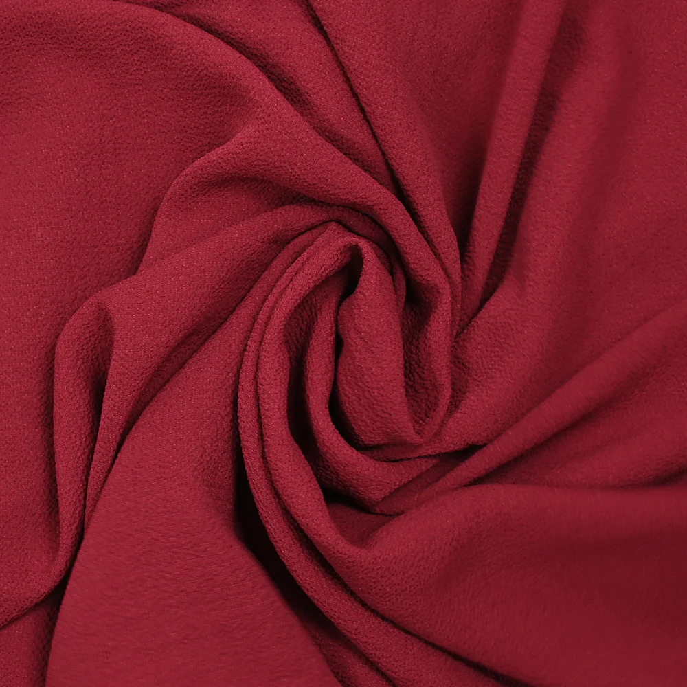 Crêpe polyester fin cerise - Image 2