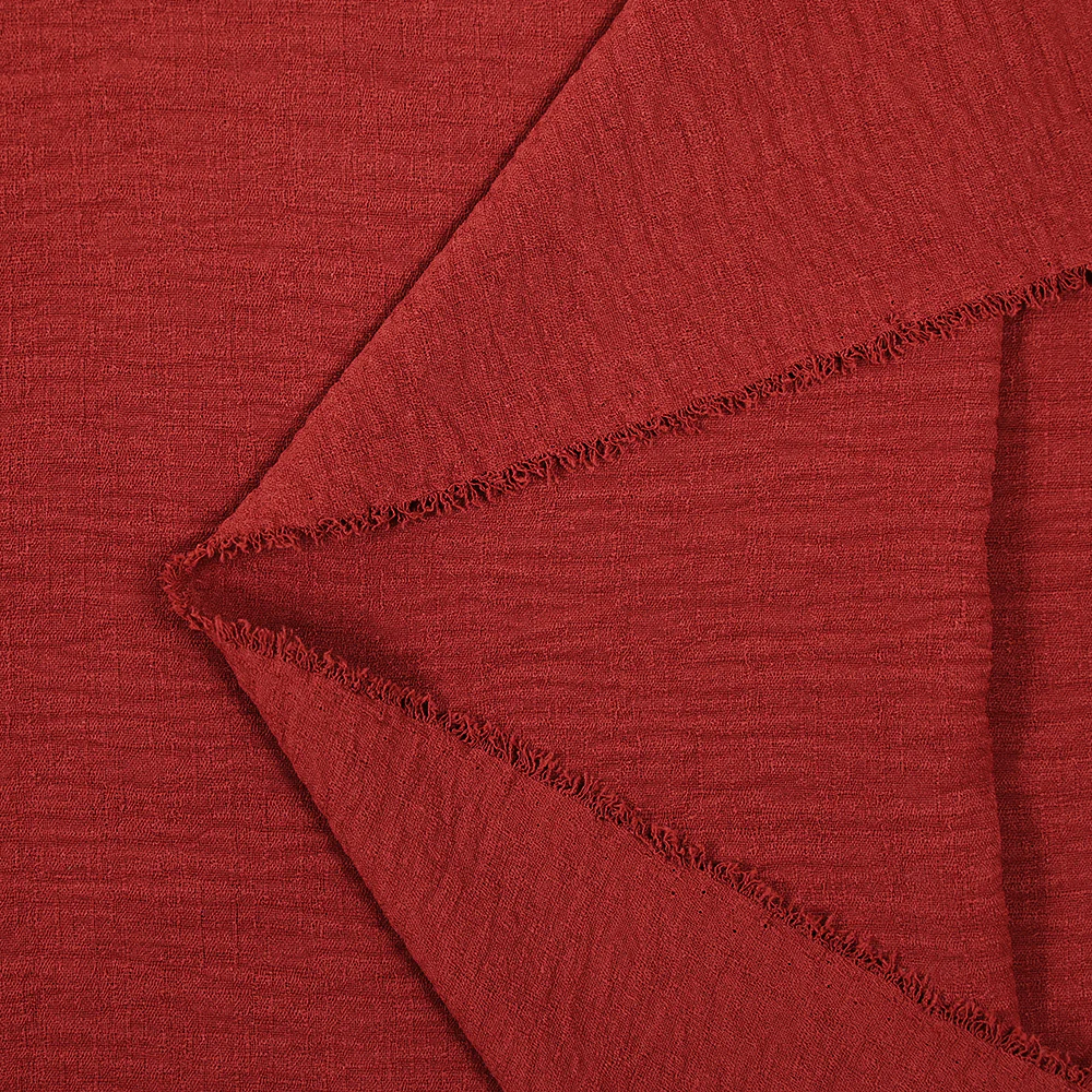 CrĂȘpe polyester texturĂ© fond brique - Image 3