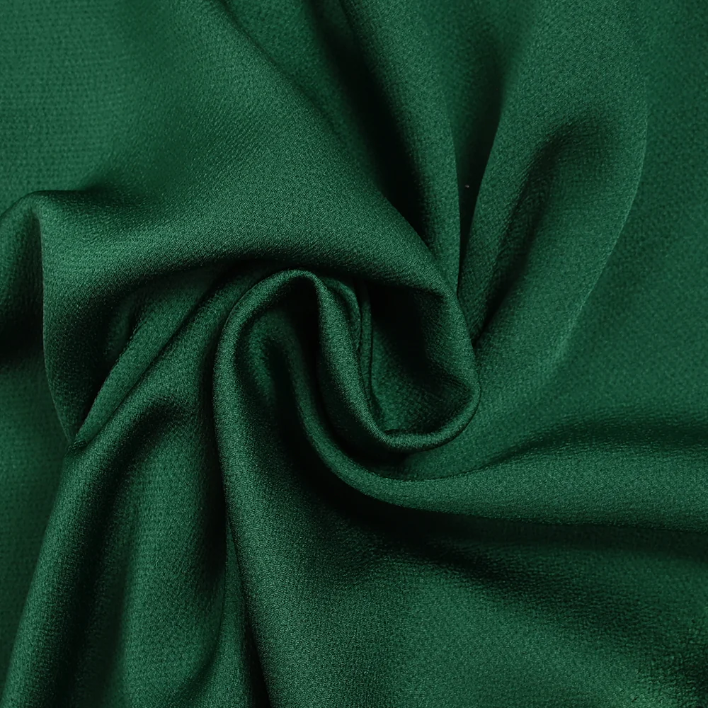 Crêpe satin de polyester vert émeraude - Image 2