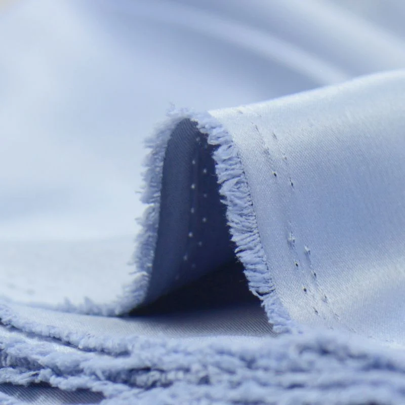 CrĂȘpe satin lourd bleu barbeau - Image 4